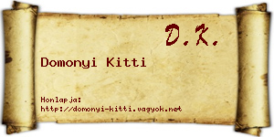 Domonyi Kitti névjegykártya